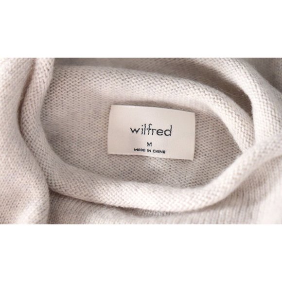 Aritzia Wilfred Women's Medium Gray Cyprie Sweater Merino Knit Mockneck Pullover - Picture 4 of 9
